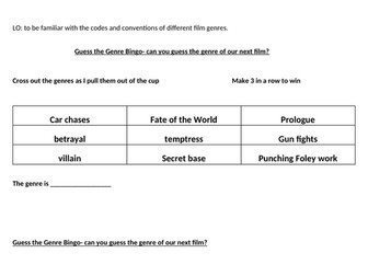 Bingoe - guess the film genre (spy films)