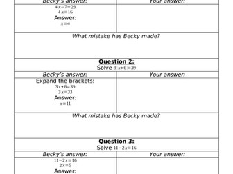 Erica's errors - GCSE