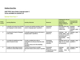 Year 7 Harry Potter SOL
