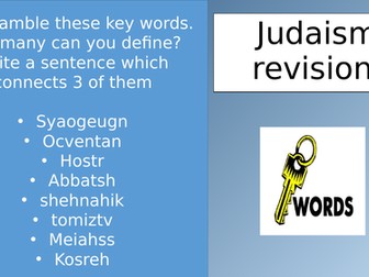 Eduqas route B specification key word revision task sheet