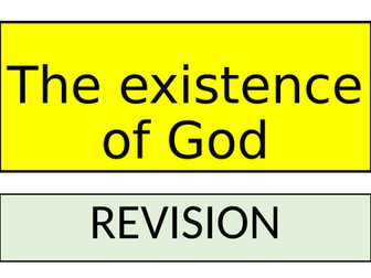 Knowledge of God' Existence revision lesson