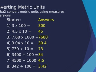 Converting Metric Units