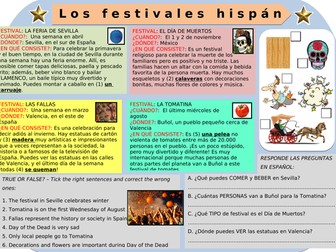 HISPANIC FESTIVALS GCSE worksheet