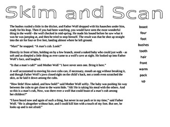 Skim and scan sheets