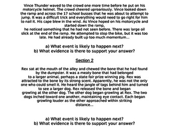 making predictions - comprehension