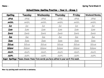 Year 6 Spelling Spring 2 Week 11