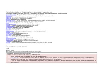 Talk for Writing planning frame