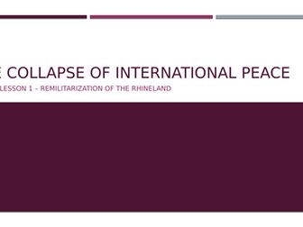 IGCSE History - Collapse of International Peace