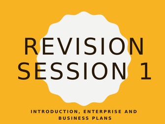 Eduqas AS C1 revision powerpoint for Enterprise and Business Plans