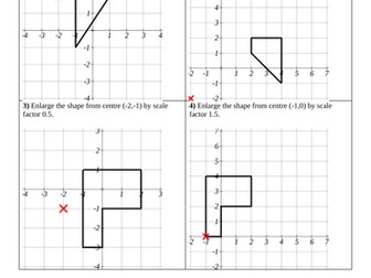 Enlarging by a positive and negative scale factor