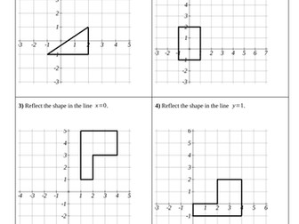 Differentiated Reflecting Shapes Worksheets