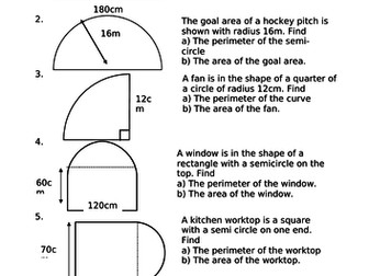 Circles- Circumference, Perimeter & Area