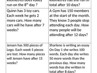 Arithmetic Sequences Revision Stack