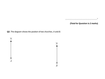 GCSE Bearings Exam Questios +mark scheme