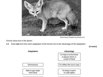 AQA - Trilogy - Ecology - End of unit test
