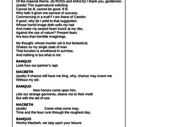 AQA KS4 Macbeth - Act 1, Scene 3 extract - Model answers for student marking based on theme of evil