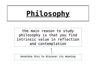 Philosophy Topic 8-part scheme of work with lesson PPTs and Assessment