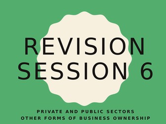 Eduqas AS Business C1 - Revsison - Public and private sectors