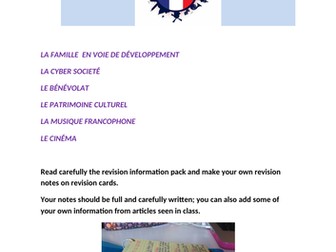 FRENCH REVISION NOTES FOR YEAR 1