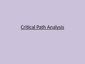 Critical Path Analysis