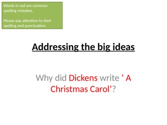 AQA English Literature - A Christmas Carol - The Big Picture