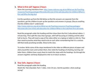 First Aid course linked to the Red Cross