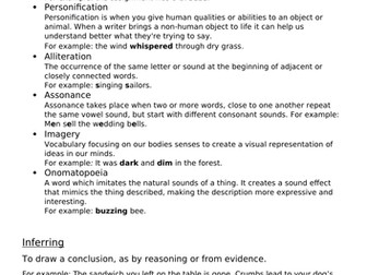 Key Words from the English Curriculum