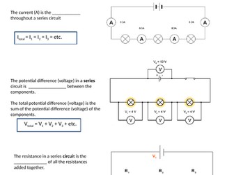 Series and Parallel Circuits Work Sheet KS4 AQA