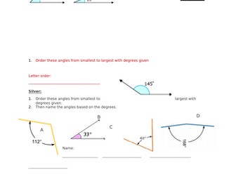 Angles to order in size