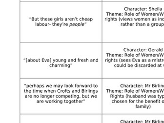 Literature GCSE- An Inspector Calls key quotes and themes