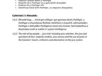CBAC Y Gyfraith Uned 1: Y Rheithgor
