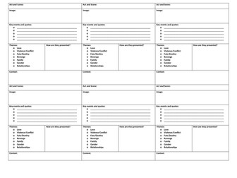 Romeo and Juliet sequencing worksheet