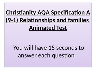 Christianity AQA Specification A ( 9-1) Thematic Paper Animated revision Quizzes