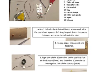 Tube torch, electrical circuit with a switch