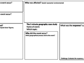 5 minute geography case study