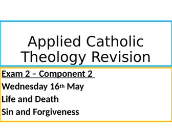 Eduqas revision power point for the whole of Applied Catholic Theology