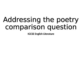 Addressing the Poetry Comparison question