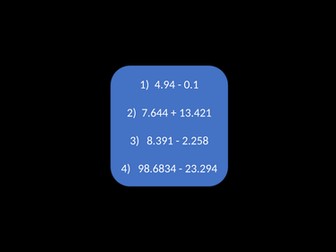 Year 5 - To Sequence decimals