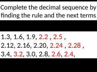 Year 5 - Multiplying and dividing decimals by 10,100 and 1000