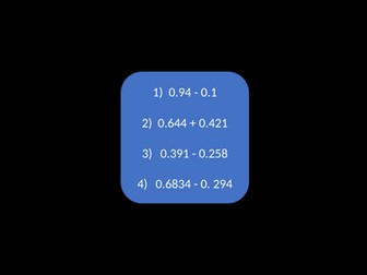 Year 5 - Adding and subtracting wholes and decimals