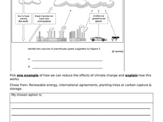 Effects of climate change exam questions
