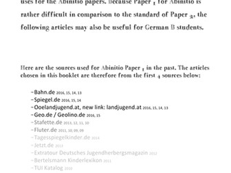 IB German - B & Abinitio - Articles / Texts for Revision