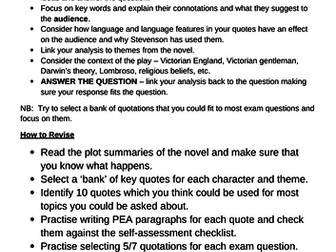 AQA Jekyll and Hyde revision booklet