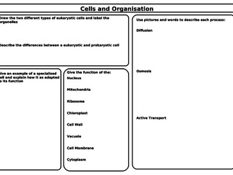 AQA GCSE Biology Revision Sheets