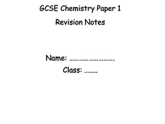 AQA GCSE Chemistry Paper 1 Revision notes