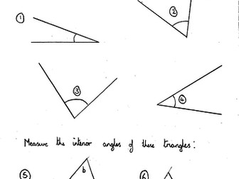 Regognising, drawing and measuring angles - Differentiated activities
