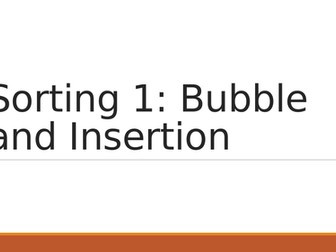 Bubble Sort Lesson for OCR J276 (Topic 2.1 Algorithms)