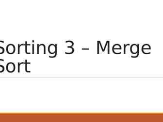 Merge Sort for OCR GCSE Algorithms (Topic 2.1)