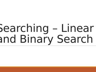 Linear and Binary Search Lesson