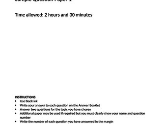 H472/02 practice paper for OCR A level English (Gothic) 1